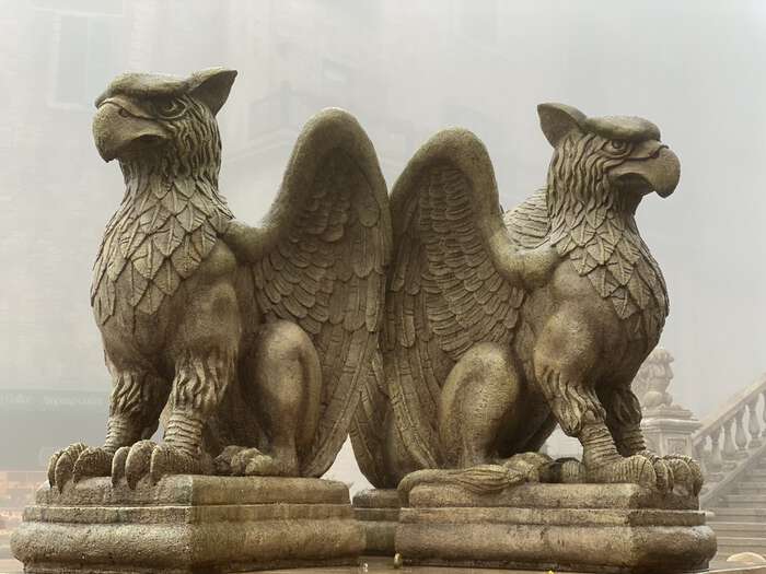 Griffin statues