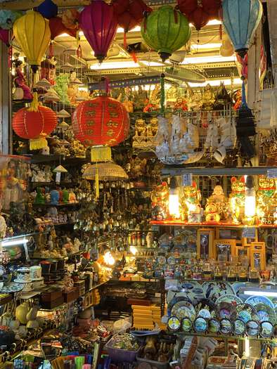 A shop selling lanterns and other assorted tat