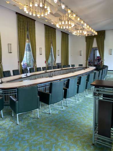 Green board room in the Independence Palace