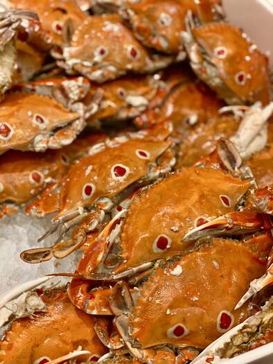 Chilled crabs at the Grand Hotel buffet