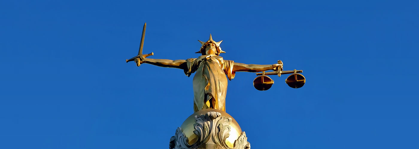 Lady Justice statue at the Old Bailey, London