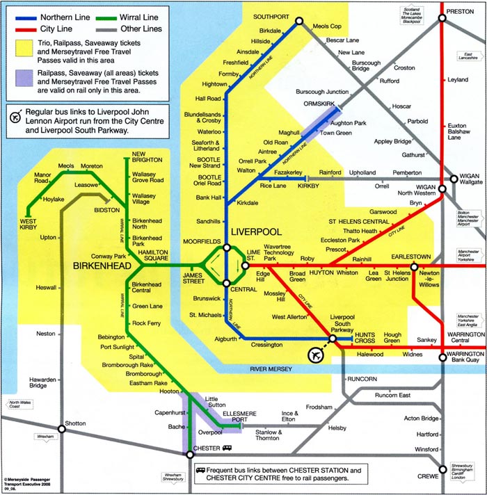 Map of the Merseyrail network